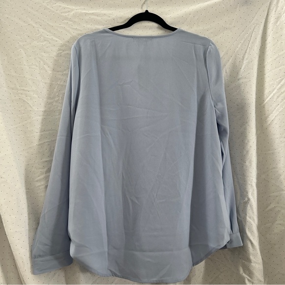 NWT Long Sleeve Faux Wrap Blouse with Hidden Snap - Picture 2 of 6